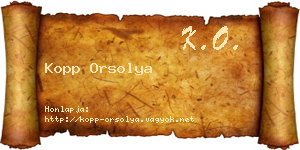 Kopp Orsolya névjegykártya